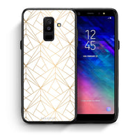 Thumbnail for Θήκη Samsung A6+ 2018 Luxury White Geometric από τη Smartfits με σχέδιο στο πίσω μέρος και μαύρο περίβλημα | Samsung A6+ 2018 Luxury White Geometric case with colorful back and black bezels