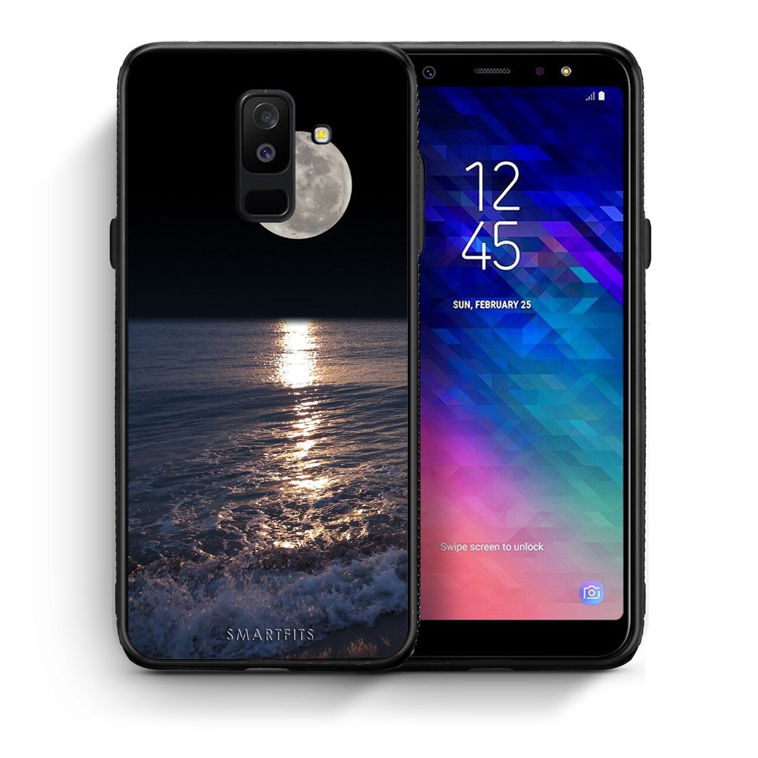 Θήκη Samsung A6+ 2018 Moon Landscape από τη Smartfits με σχέδιο στο πίσω μέρος και μαύρο περίβλημα | Samsung A6+ 2018 Moon Landscape case with colorful back and black bezels