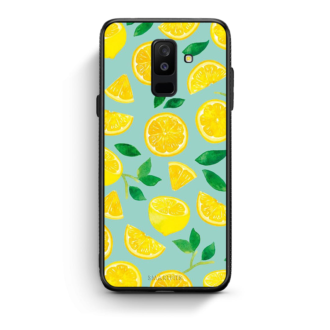 samsung A6 Plus Lemons θήκη από τη Smartfits με σχέδιο στο πίσω μέρος και μαύρο περίβλημα | Smartphone case with colorful back and black bezels by Smartfits