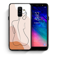Thumbnail for Θήκη Samsung A6+ 2018 LineArt Woman από τη Smartfits με σχέδιο στο πίσω μέρος και μαύρο περίβλημα | Samsung A6+ 2018 LineArt Woman case with colorful back and black bezels