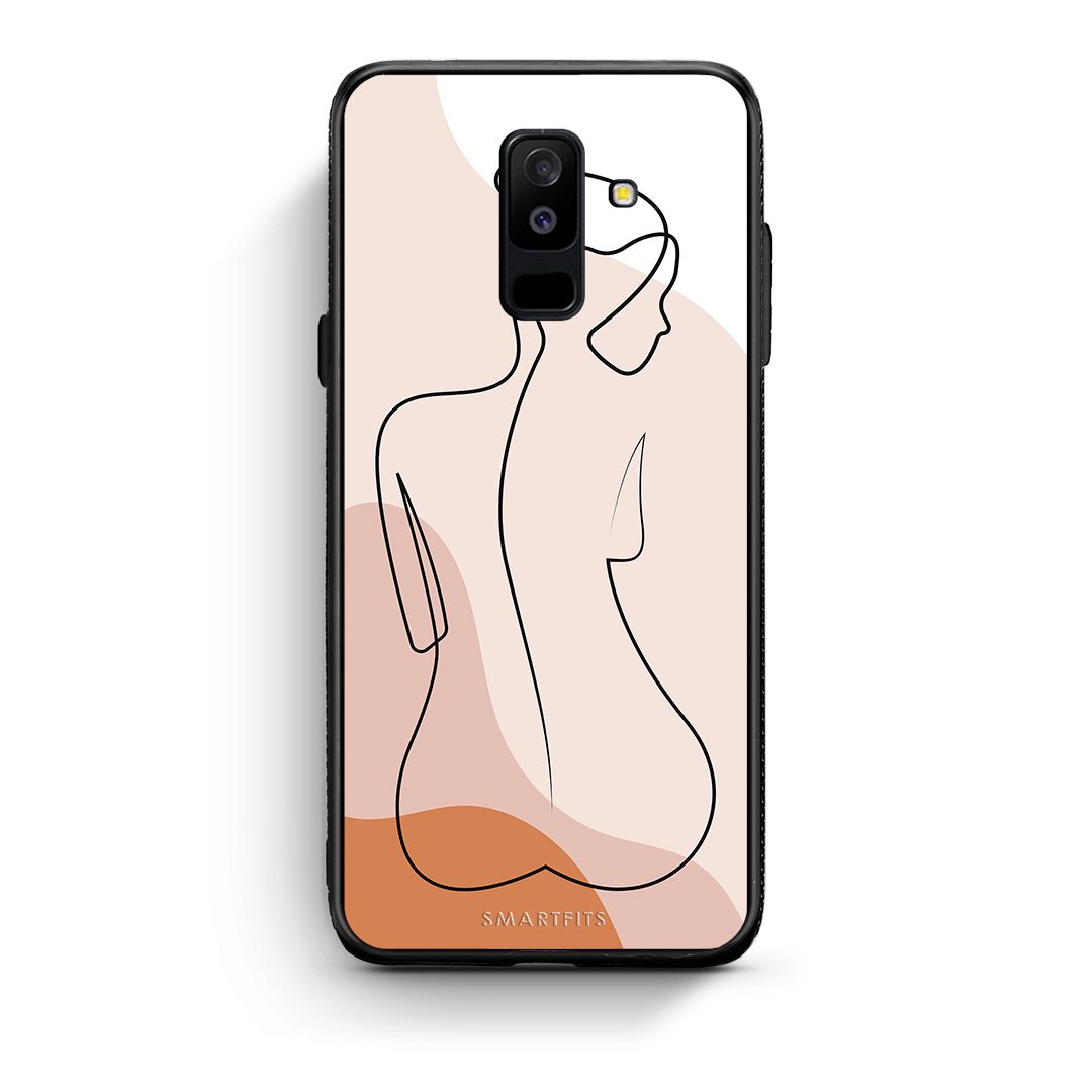 samsung A6 Plus LineArt Woman θήκη από τη Smartfits με σχέδιο στο πίσω μέρος και μαύρο περίβλημα | Smartphone case with colorful back and black bezels by Smartfits