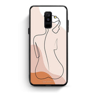 Thumbnail for samsung A6 Plus LineArt Woman θήκη από τη Smartfits με σχέδιο στο πίσω μέρος και μαύρο περίβλημα | Smartphone case with colorful back and black bezels by Smartfits