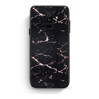 Thumbnail for 4 - samsung galaxy A6 Plus  Black Rosegold Marble case, cover, bumper