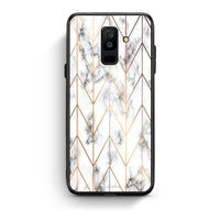 Thumbnail for 44 - samsung galaxy A6 Plus  Gold Geometric Marble case, cover, bumper