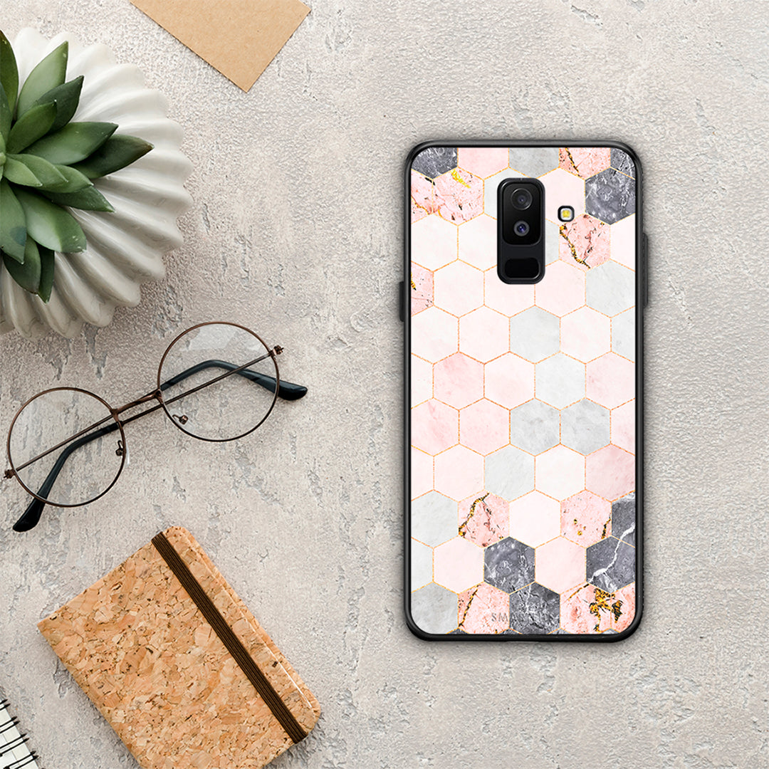 Marble Hexagon Pink - Samsung Galaxy A6+ 2018 case