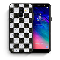 Thumbnail for Θήκη Samsung A6+ 2018 Square Geometric Marble από τη Smartfits με σχέδιο στο πίσω μέρος και μαύρο περίβλημα | Samsung A6+ 2018 Square Geometric Marble case with colorful back and black bezels