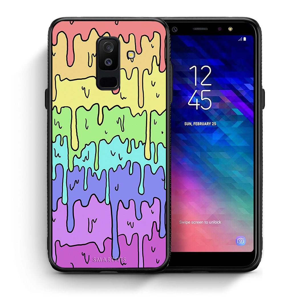 Θήκη Samsung A6+ 2018 Melting Rainbow από τη Smartfits με σχέδιο στο πίσω μέρος και μαύρο περίβλημα | Samsung A6+ 2018 Melting Rainbow case with colorful back and black bezels