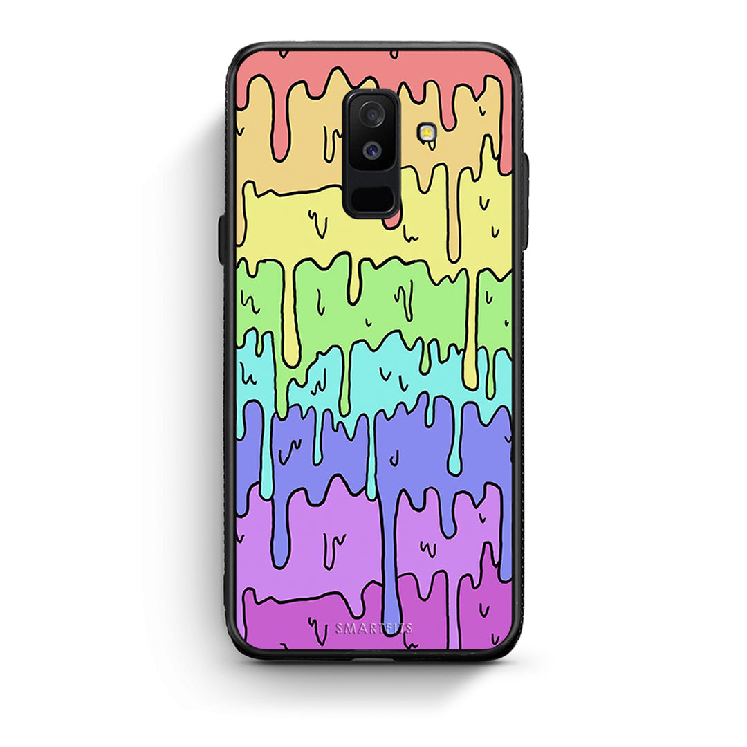samsung A6 Plus Melting Rainbow θήκη από τη Smartfits με σχέδιο στο πίσω μέρος και μαύρο περίβλημα | Smartphone case with colorful back and black bezels by Smartfits