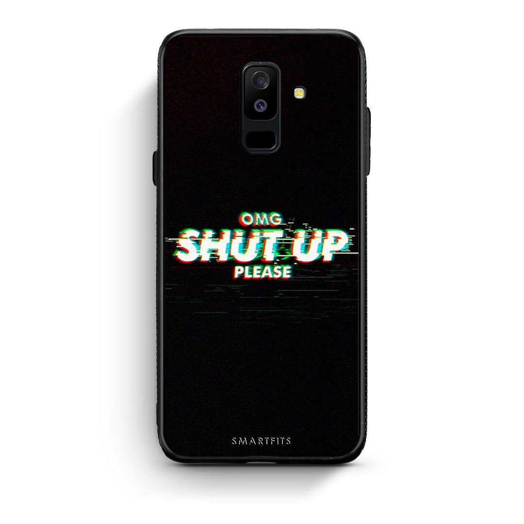 samsung A6 Plus OMG ShutUp θήκη από τη Smartfits με σχέδιο στο πίσω μέρος και μαύρο περίβλημα | Smartphone case with colorful back and black bezels by Smartfits