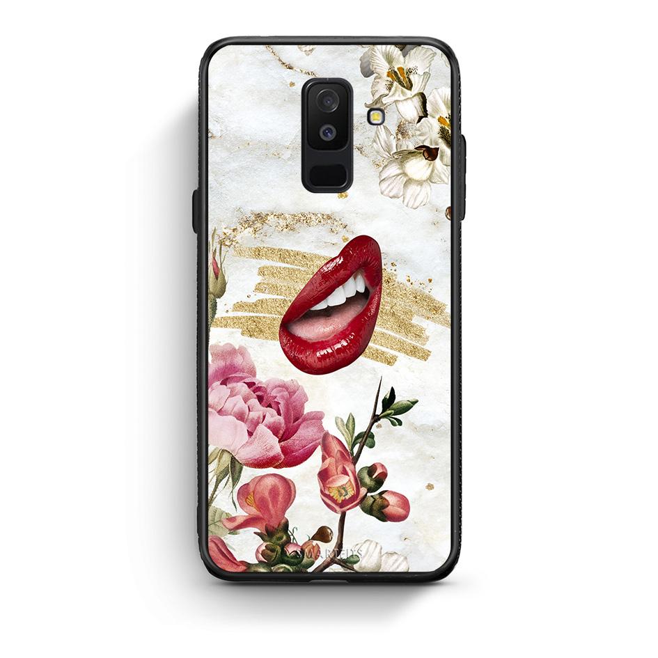 samsung A6 Plus Red Lips θήκη από τη Smartfits με σχέδιο στο πίσω μέρος και μαύρο περίβλημα | Smartphone case with colorful back and black bezels by Smartfits