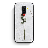 Thumbnail for samsung A6 Plus Red Rose θήκη από τη Smartfits με σχέδιο στο πίσω μέρος και μαύρο περίβλημα | Smartphone case with colorful back and black bezels by Smartfits