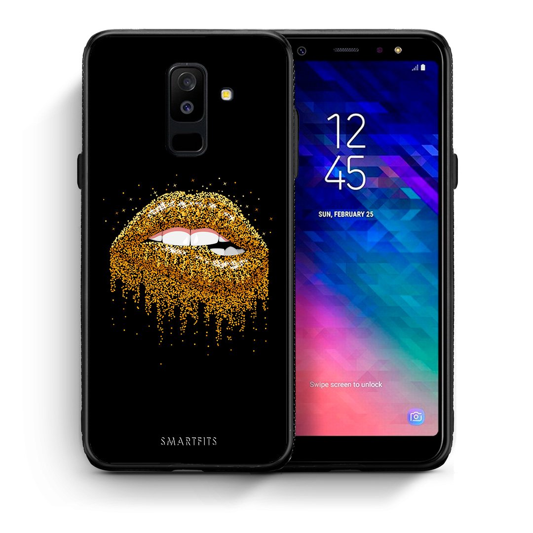 Θήκη Samsung A6+ 2018 Golden Valentine από τη Smartfits με σχέδιο στο πίσω μέρος και μαύρο περίβλημα | Samsung A6+ 2018 Golden Valentine case with colorful back and black bezels