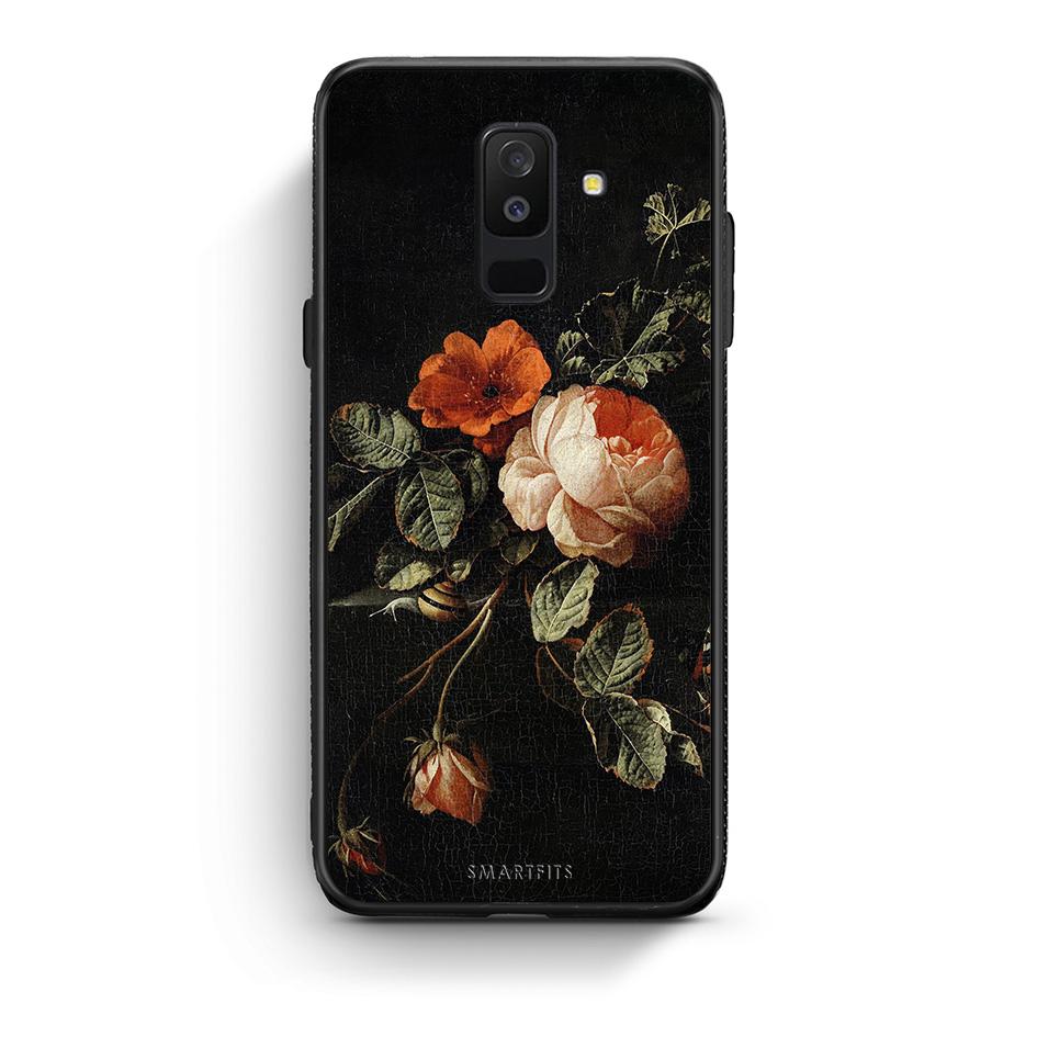 samsung A6 Plus Vintage Roses θήκη από τη Smartfits με σχέδιο στο πίσω μέρος και μαύρο περίβλημα | Smartphone case with colorful back and black bezels by Smartfits
