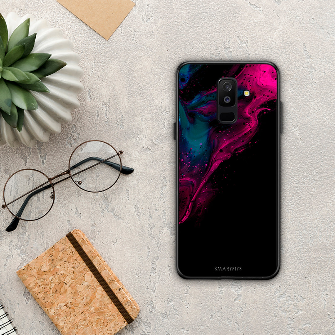 Watercolor Pink Black - Samsung Galaxy A6+ 2018 case