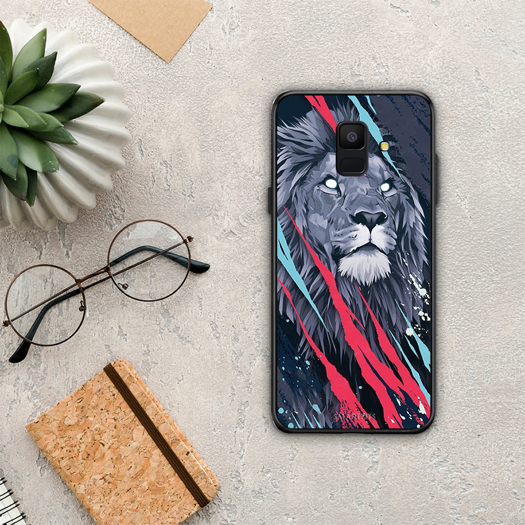 PopArt Lion Designer - Samsung Galaxy A6 2018 Case
