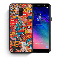 Thumbnail for Θήκη Samsung A6 2018 PopArt OMG από τη Smartfits με σχέδιο στο πίσω μέρος και μαύρο περίβλημα | Samsung A6 2018 PopArt OMG case with colorful back and black bezels