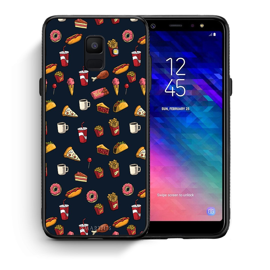 Θήκη Samsung A6 2018 Hungry Random από τη Smartfits με σχέδιο στο πίσω μέρος και μαύρο περίβλημα | Samsung A6 2018 Hungry Random case with colorful back and black bezels
