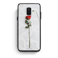 Thumbnail for samsung A6 Red Rose θήκη από τη Smartfits με σχέδιο στο πίσω μέρος και μαύρο περίβλημα | Smartphone case with colorful back and black bezels by Smartfits