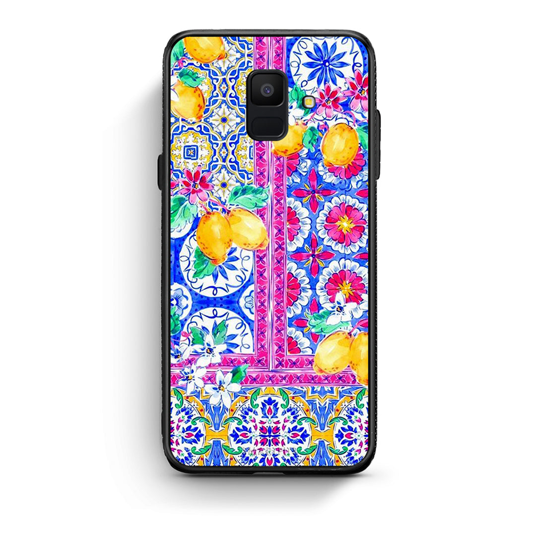 samsung A6 Retro Spring θήκη από τη Smartfits με σχέδιο στο πίσω μέρος και μαύρο περίβλημα | Smartphone case with colorful back and black bezels by Smartfits