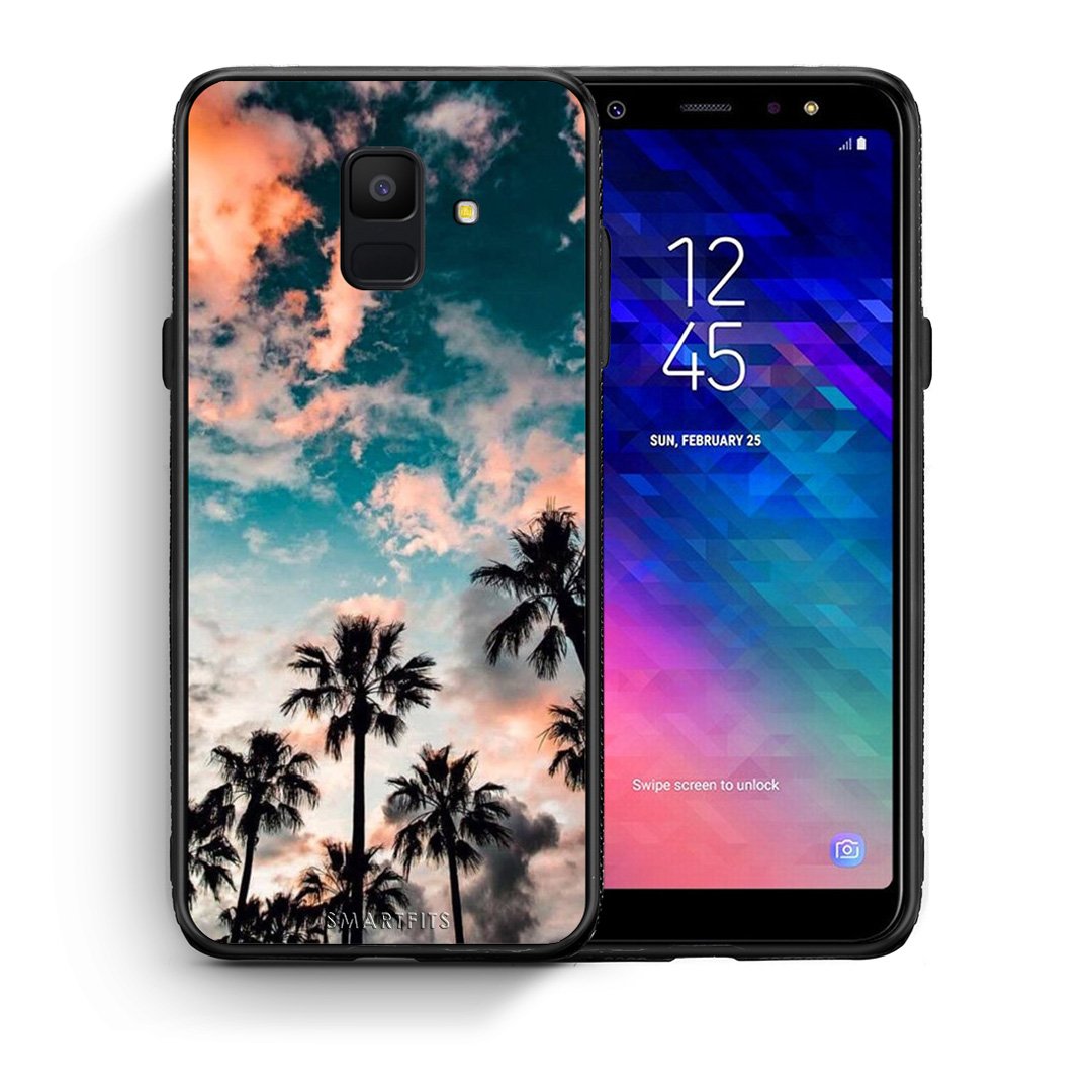 Θήκη Samsung A6 2018 Sky Summer από τη Smartfits με σχέδιο στο πίσω μέρος και μαύρο περίβλημα | Samsung A6 2018 Sky Summer case with colorful back and black bezels