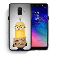 Thumbnail for Θήκη Samsung A6 2018 Minion Text από τη Smartfits με σχέδιο στο πίσω μέρος και μαύρο περίβλημα | Samsung A6 2018 Minion Text case with colorful back and black bezels