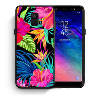 Thumbnail for Θήκη Samsung A6 2018 Tropical Flowers από τη Smartfits με σχέδιο στο πίσω μέρος και μαύρο περίβλημα | Samsung A6 2018 Tropical Flowers case with colorful back and black bezels