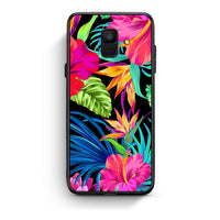 Thumbnail for samsung A6 Tropical Flowers θήκη από τη Smartfits με σχέδιο στο πίσω μέρος και μαύρο περίβλημα | Smartphone case with colorful back and black bezels by Smartfits
