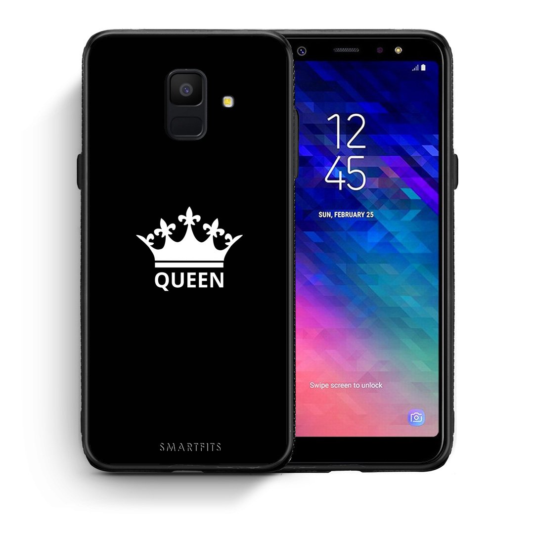 Θήκη Samsung A6 2018 Queen Valentine από τη Smartfits με σχέδιο στο πίσω μέρος και μαύρο περίβλημα | Samsung A6 2018 Queen Valentine case with colorful back and black bezels
