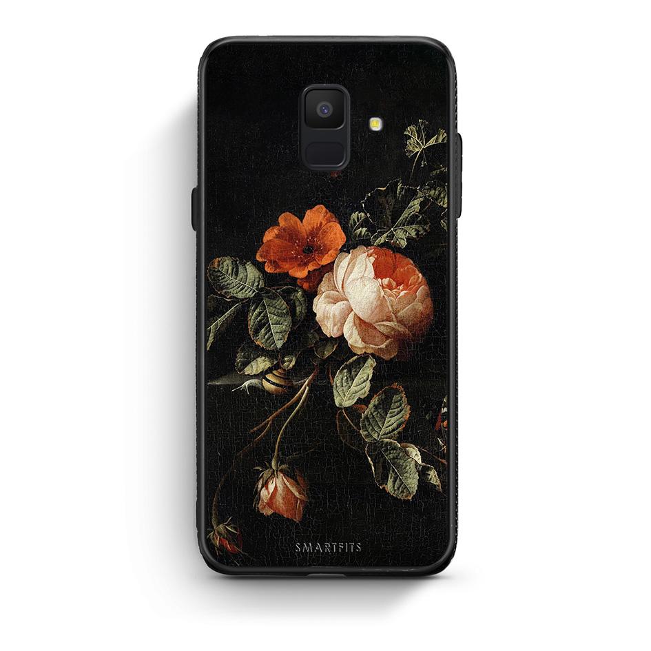 samsung A6 Vintage Roses θήκη από τη Smartfits με σχέδιο στο πίσω μέρος και μαύρο περίβλημα | Smartphone case with colorful back and black bezels by Smartfits