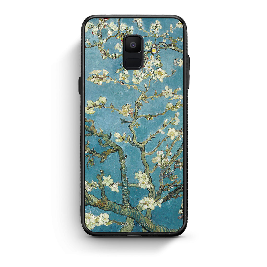 samsung A6 White Blossoms θήκη από τη Smartfits με σχέδιο στο πίσω μέρος και μαύρο περίβλημα | Smartphone case with colorful back and black bezels by Smartfits