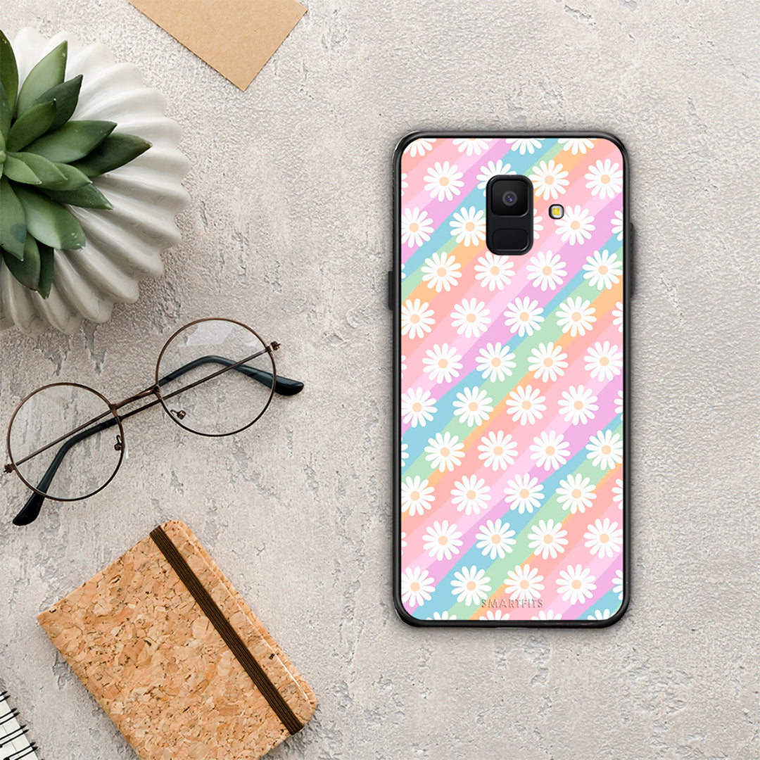 White Daisies - Samsung Galaxy A6 2018 case