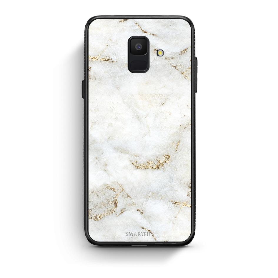samsung A6 White Gold Marble θήκη από τη Smartfits με σχέδιο στο πίσω μέρος και μαύρο περίβλημα | Smartphone case with colorful back and black bezels by Smartfits