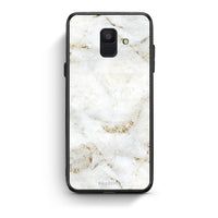 Thumbnail for samsung A6 White Gold Marble θήκη από τη Smartfits με σχέδιο στο πίσω μέρος και μαύρο περίβλημα | Smartphone case with colorful back and black bezels by Smartfits