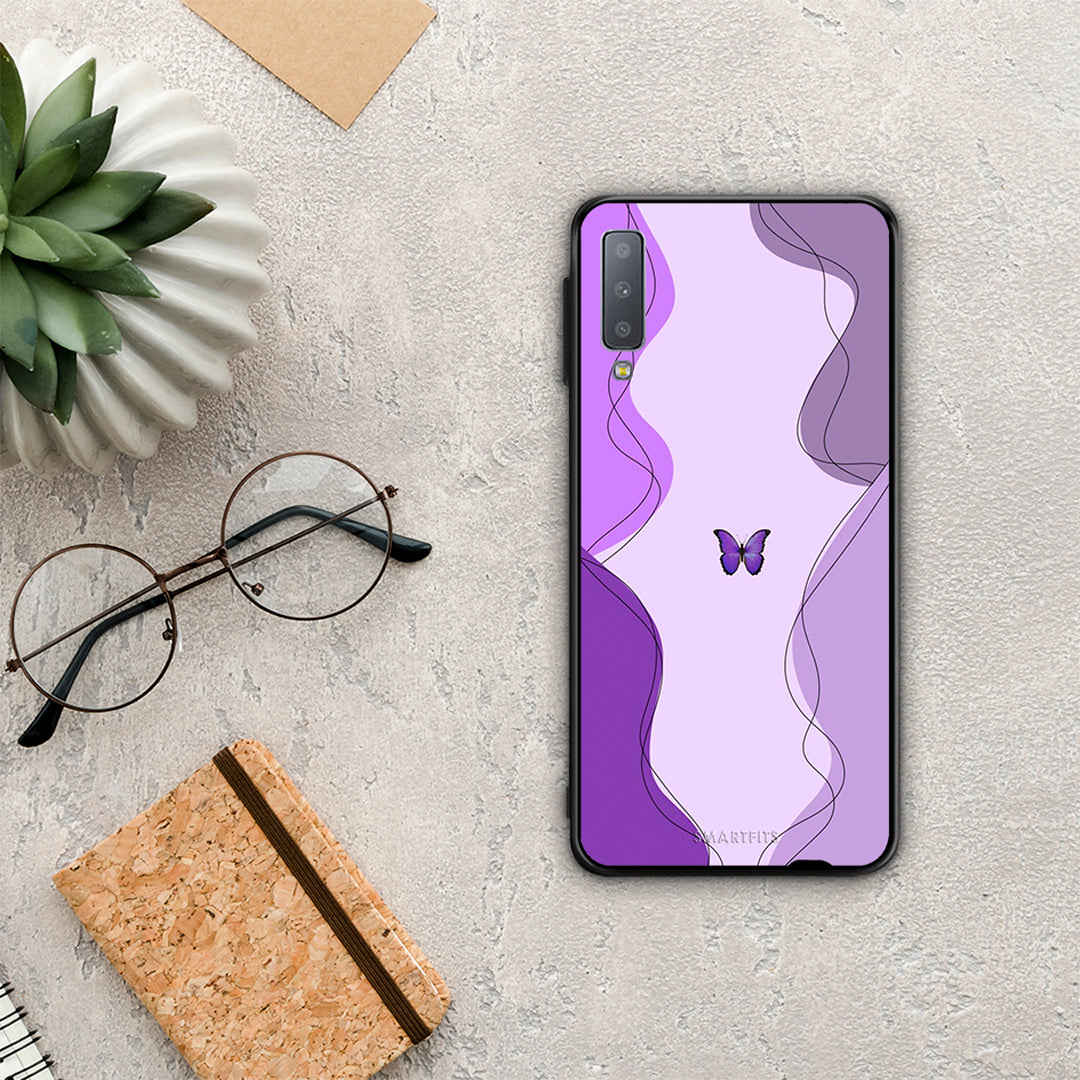 Purple Mariposa - Samsung Galaxy A7 2018 case