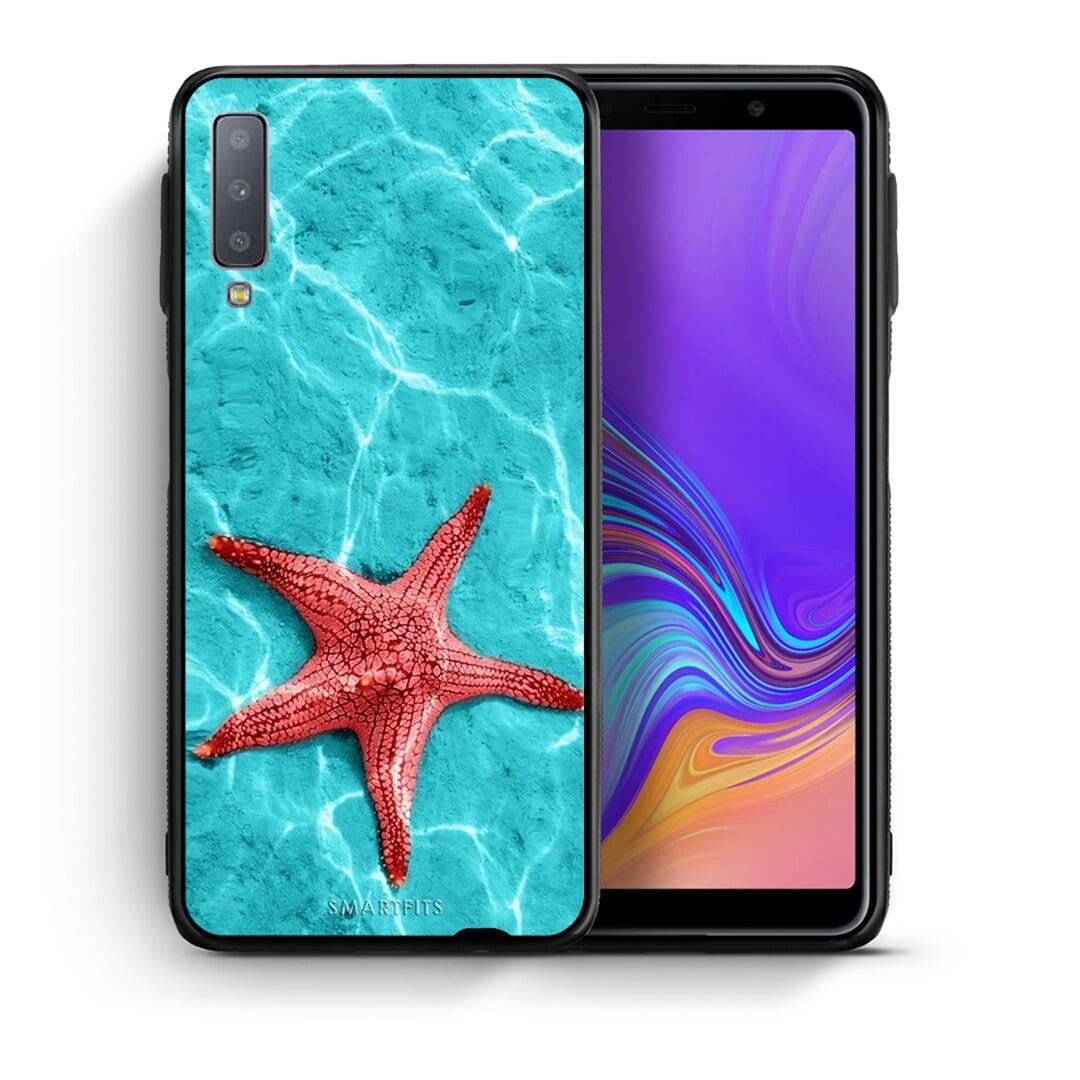 Θήκη Samsung A7 2018 Red Starfish από τη Smartfits με σχέδιο στο πίσω μέρος και μαύρο περίβλημα | Samsung A7 2018 Red Starfish case with colorful back and black bezels