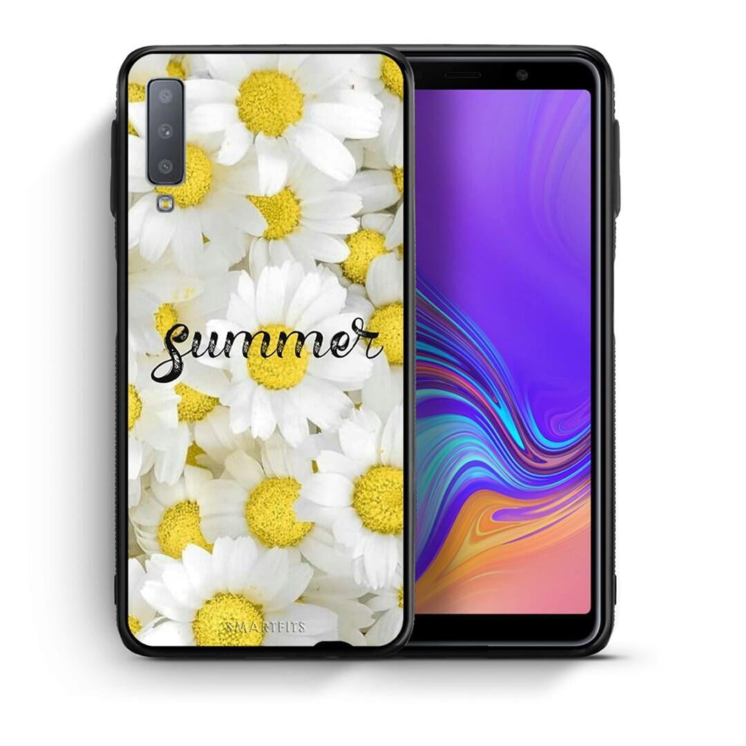 Θήκη Samsung A7 2018 Summer Daisies από τη Smartfits με σχέδιο στο πίσω μέρος και μαύρο περίβλημα | Samsung A7 2018 Summer Daisies case with colorful back and black bezels