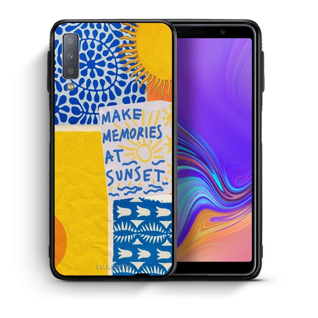 Θήκη Samsung A7 2018 Sunset Memories από τη Smartfits με σχέδιο στο πίσω μέρος και μαύρο περίβλημα | Samsung A7 2018 Sunset Memories case with colorful back and black bezels