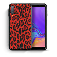 Thumbnail for Θήκη Samsung A7 2018 Red Leopard Animal από τη Smartfits με σχέδιο στο πίσω μέρος και μαύρο περίβλημα | Samsung A7 2018 Red Leopard Animal case with colorful back and black bezels
