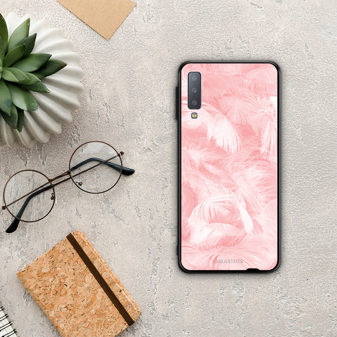 Boho Pink Feather - Samsung Galaxy A7 2018 case