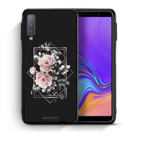 Thumbnail for Θήκη Samsung A7 2018 Frame Flower από τη Smartfits με σχέδιο στο πίσω μέρος και μαύρο περίβλημα | Samsung A7 2018 Frame Flower case with colorful back and black bezels
