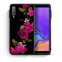 Thumbnail for Θήκη Samsung A7 2018 Red Roses Flower από τη Smartfits με σχέδιο στο πίσω μέρος και μαύρο περίβλημα | Samsung A7 2018 Red Roses Flower case with colorful back and black bezels
