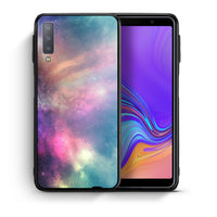 Thumbnail for Θήκη Samsung A7 2018 Rainbow Galaxy από τη Smartfits με σχέδιο στο πίσω μέρος και μαύρο περίβλημα | Samsung A7 2018 Rainbow Galaxy case with colorful back and black bezels