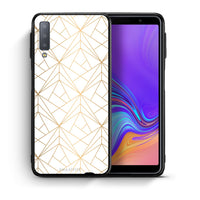 Thumbnail for Θήκη Samsung A7 2018 Luxury White Geometric από τη Smartfits με σχέδιο στο πίσω μέρος και μαύρο περίβλημα | Samsung A7 2018 Luxury White Geometric case with colorful back and black bezels