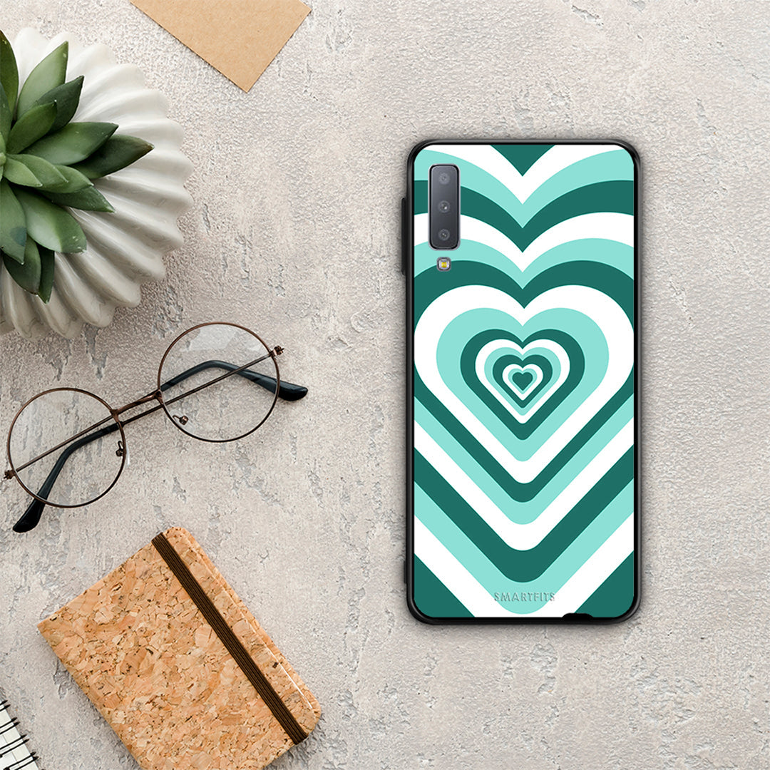 Green Hearts - Samsung Galaxy A7 2018 case