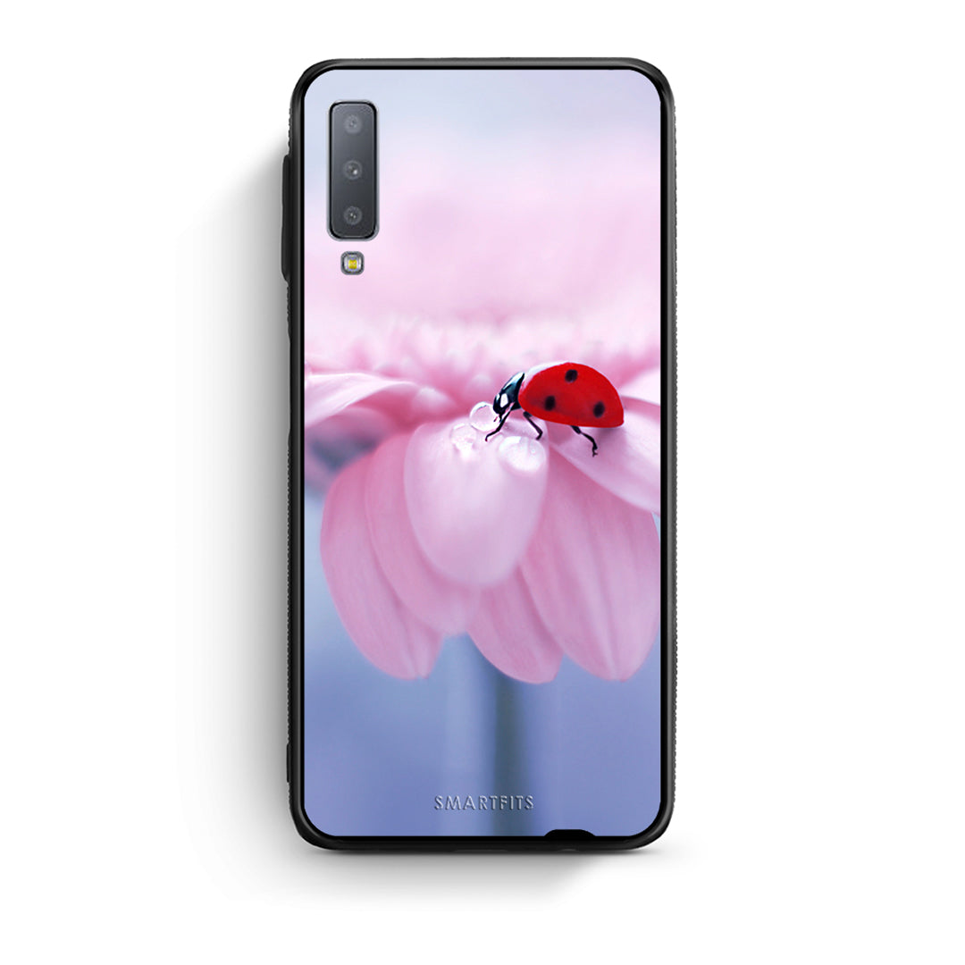 samsung A7 Ladybug Flower θήκη από τη Smartfits με σχέδιο στο πίσω μέρος και μαύρο περίβλημα | Smartphone case with colorful back and black bezels by Smartfits