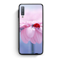 Thumbnail for samsung A7 Ladybug Flower θήκη από τη Smartfits με σχέδιο στο πίσω μέρος και μαύρο περίβλημα | Smartphone case with colorful back and black bezels by Smartfits
