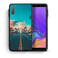 Thumbnail for Θήκη Samsung A7 2018 City Landscape από τη Smartfits με σχέδιο στο πίσω μέρος και μαύρο περίβλημα | Samsung A7 2018 City Landscape case with colorful back and black bezels