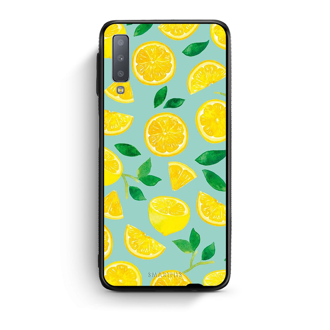 samsung A7 Lemons θήκη από τη Smartfits με σχέδιο στο πίσω μέρος και μαύρο περίβλημα | Smartphone case with colorful back and black bezels by Smartfits