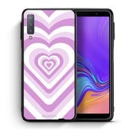 Thumbnail for Θήκη Samsung A7 2018 Lilac Hearts από τη Smartfits με σχέδιο στο πίσω μέρος και μαύρο περίβλημα | Samsung A7 2018 Lilac Hearts case with colorful back and black bezels