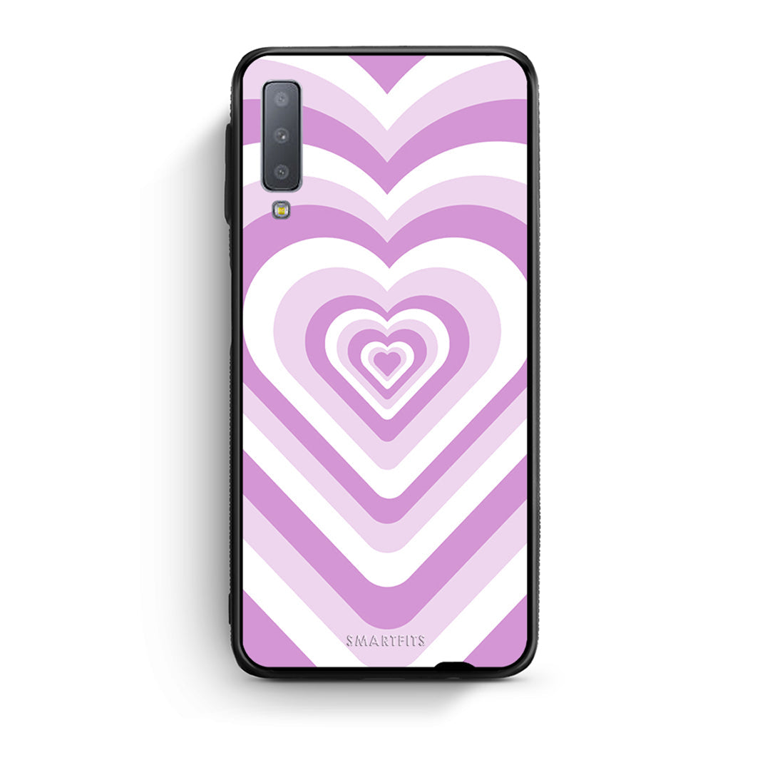 samsung A7 Lilac Hearts θήκη από τη Smartfits με σχέδιο στο πίσω μέρος και μαύρο περίβλημα | Smartphone case with colorful back and black bezels by Smartfits